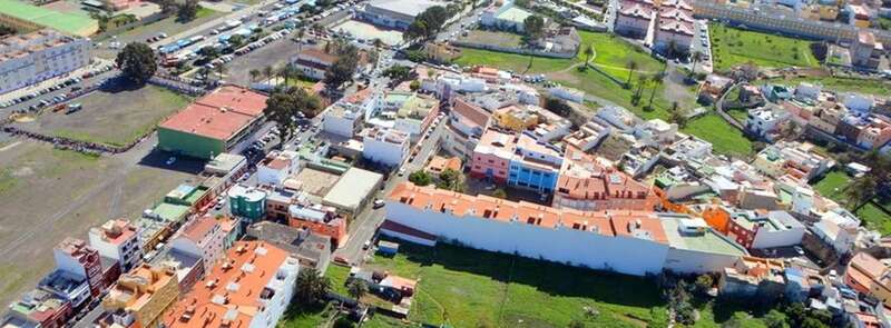 Vista aérea del casco antiguo de Jinámar/TA.